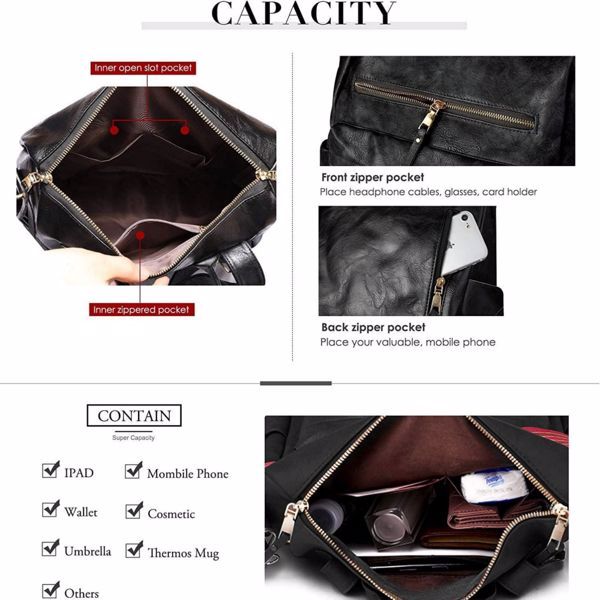 PU Leather Backpack Womans