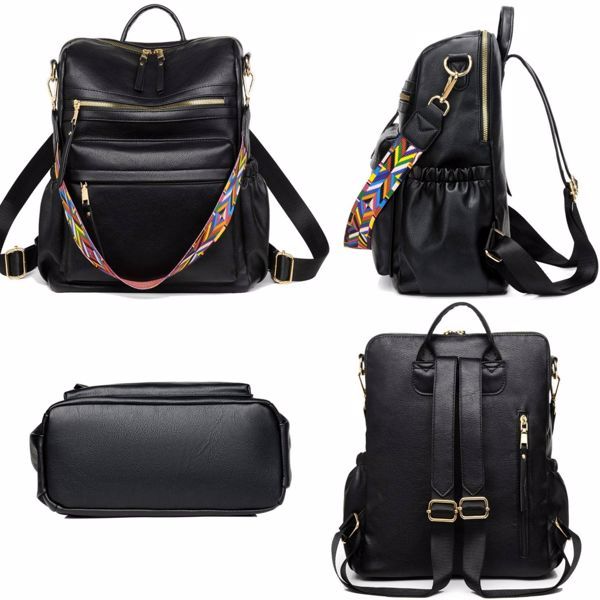 PU Leather Backpack Womans