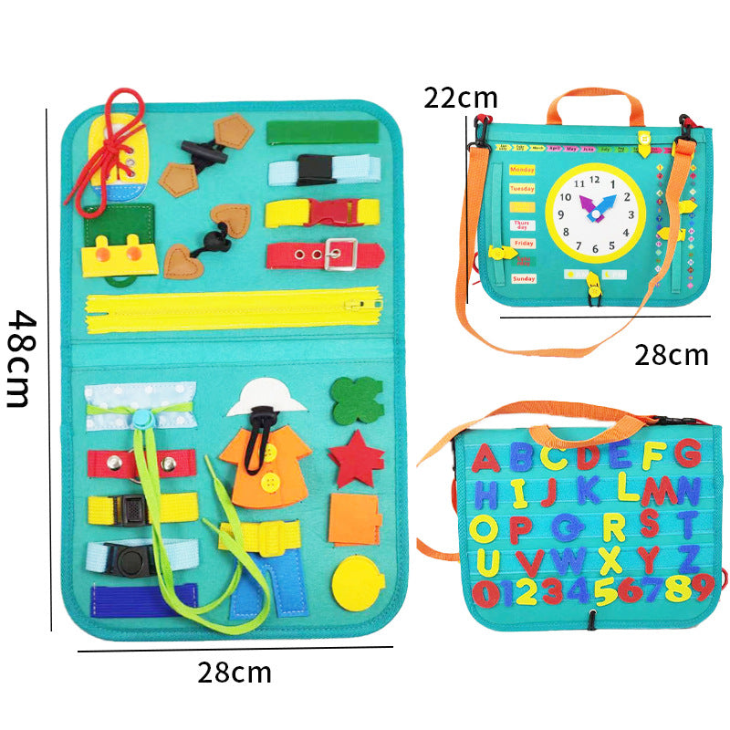 New Busy Book Children's Busy Board Dressing And Buttoning Learning Baby Early Education Preschool Sensory Learning Toy - L&M LIFE PRODUCTS