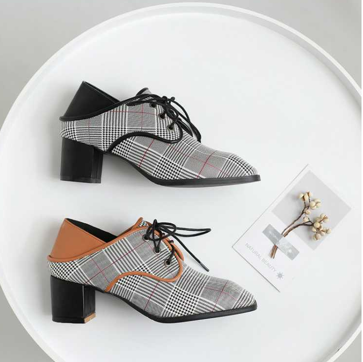 Spring new single shoes women wear lazy shoes with thick with laced cloth British wind wild women shoes - L&M LIFE PRODUCTS