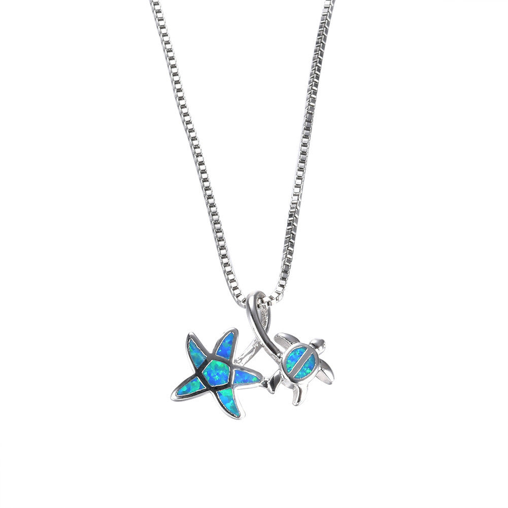 Trendy fashion upscale cute little turtle Opel beach sterling silver pendant - L&M LIFE PRODUCTS