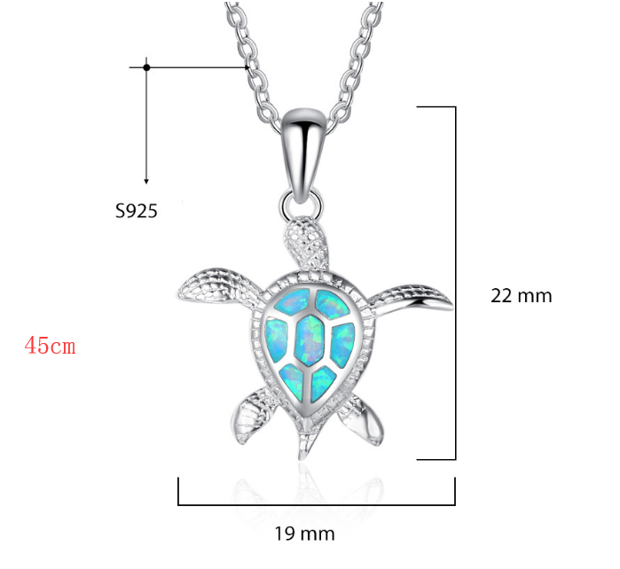 Trendy fashion upscale cute little turtle Opel beach sterling silver pendant - L&M LIFE PRODUCTS