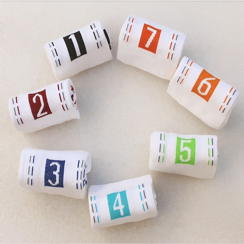 Seven days creative digital cotton socks sports socks lazy week couples socks - L&M LIFE PRODUCTS