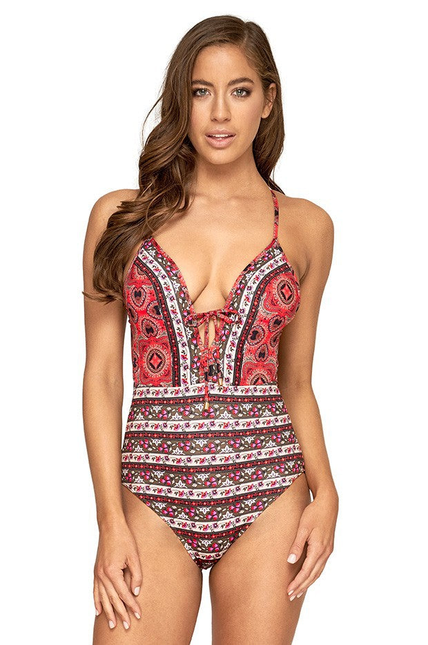 Printed women's one-piece swimsuit - L&M LIFE PRODUCTS