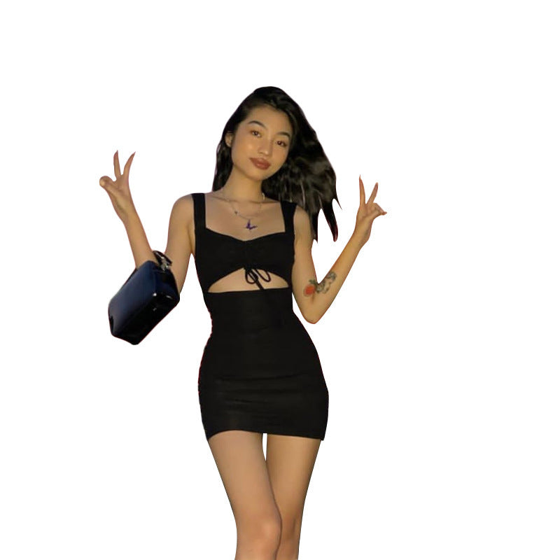 Sexy Dress Backless Slit Hem Elegant Party Straps Solid Fit Dress - L&M LIFE PRODUCTS