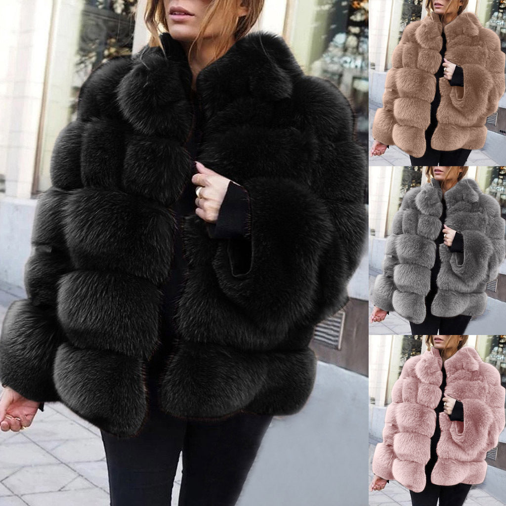 Faux fur stitching women's jacket - L&M LIFE PRODUCTS