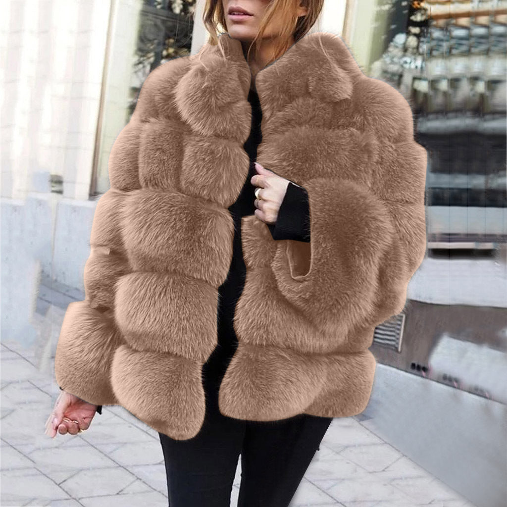 Faux fur stitching women's jacket - L&M LIFE PRODUCTS