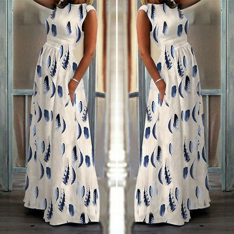 Maternity Dress Pregnant O-Neck Print - L&M LIFE PRODUCTS