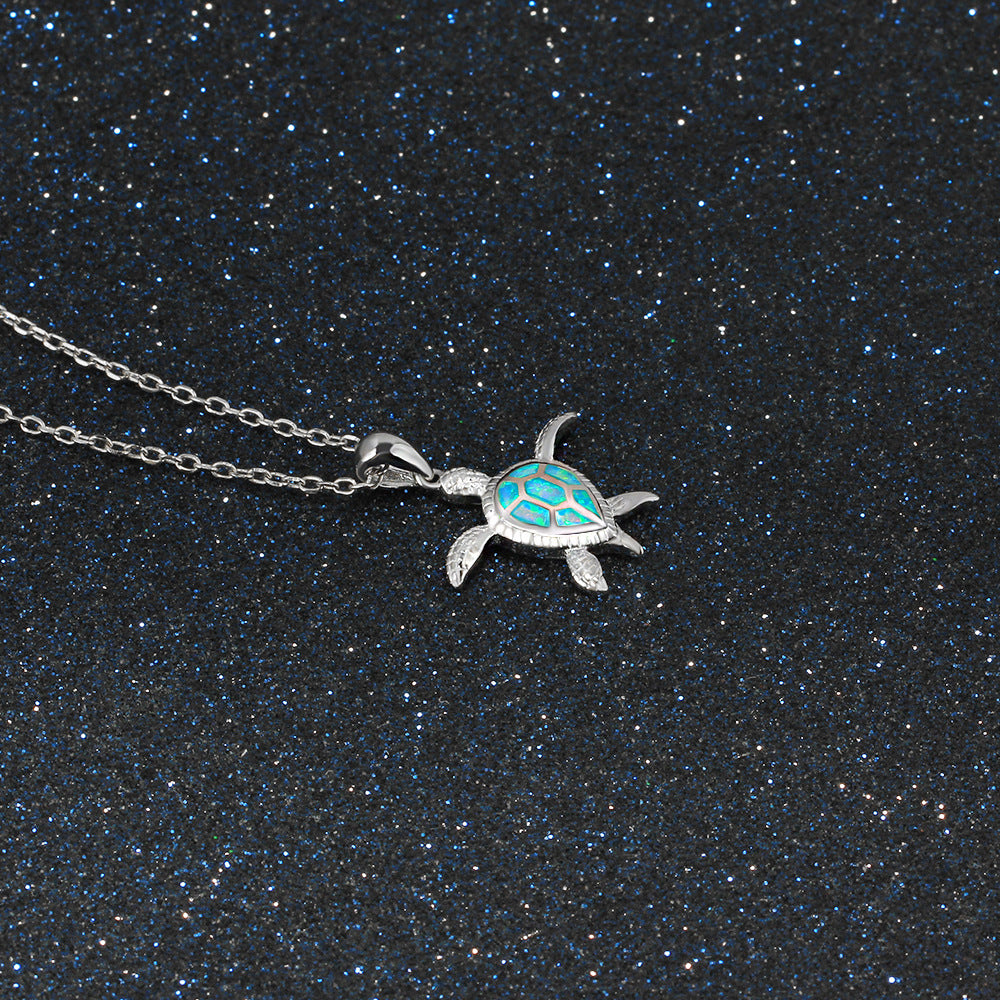 Trendy fashion upscale cute little turtle Opel beach sterling silver pendant - L&M LIFE PRODUCTS