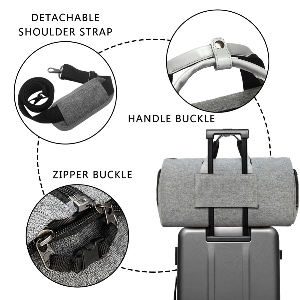 Travel Garment Bag with Shoulder Strap Duffel Bag Carry on Hanging Suitcase Clothing Business Bag Multiple Pockets - L&M LIFE PRODUCTS