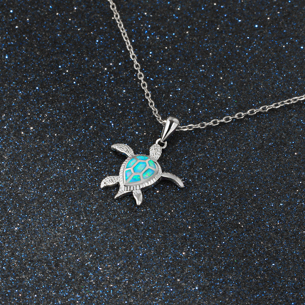 Trendy fashion upscale cute little turtle Opel beach sterling silver pendant - L&M LIFE PRODUCTS