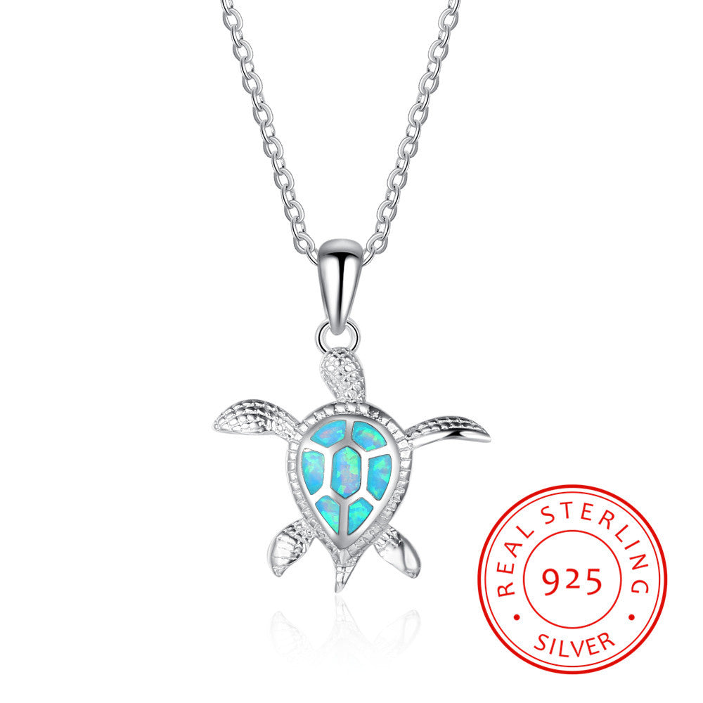 Trendy fashion upscale cute little turtle Opel beach sterling silver pendant - L&M LIFE PRODUCTS