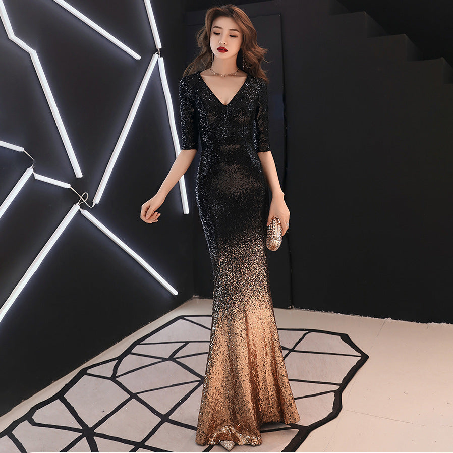 Sequined Annual Meeting Mermaid Dress - L&M LIFE PRODUCTS