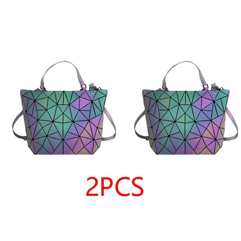 Luminous Makeup Bag Lattice Design Geometric Bag - L&M LIFE PRODUCTS