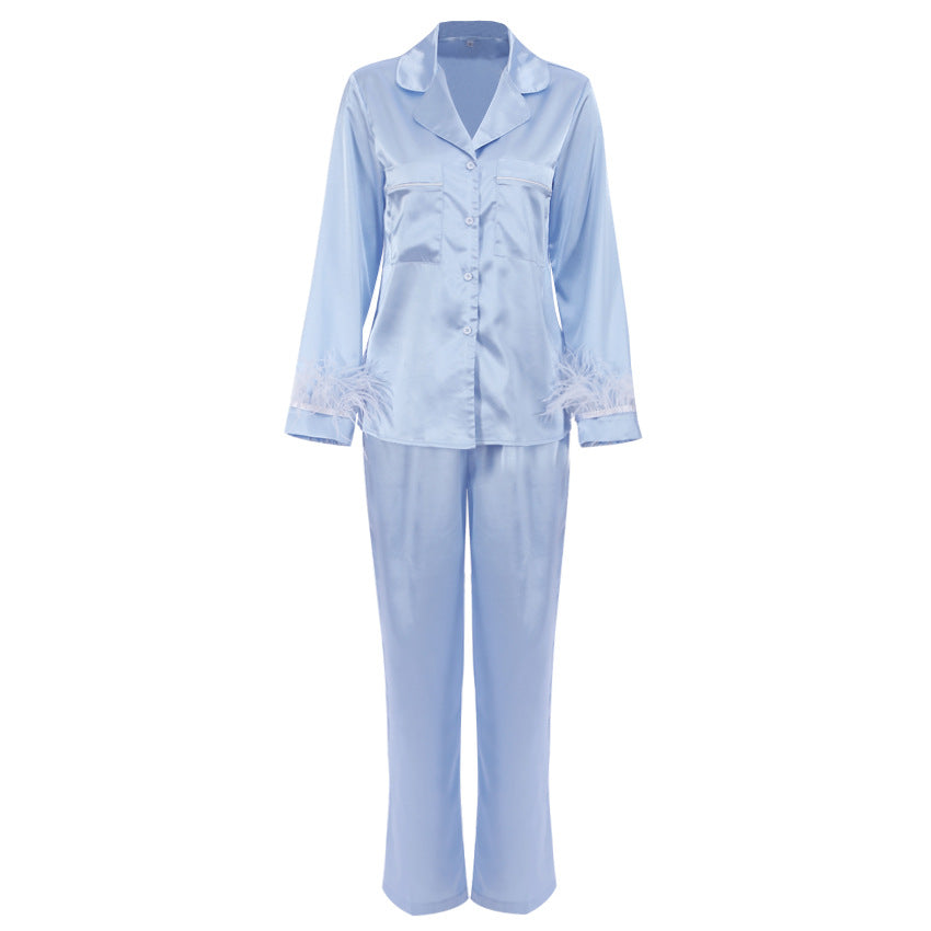 Solid Color Feather Detachable Long Sleeve Shorts Set - L&M LIFE PRODUCTS