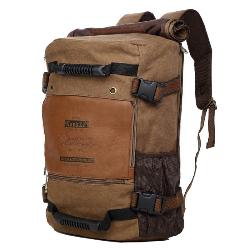 Men Canvas Backpack Huge Travel School Shoulder Computer Backpack Functional Versatile Bags Multifunctional Laptop Bag - L&M LIFE PRODUCTS