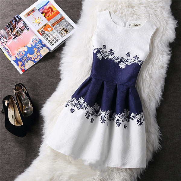 Fashion Slim Slimming Sleeveless Printed Dress - L&M LIFE PRODUCTS