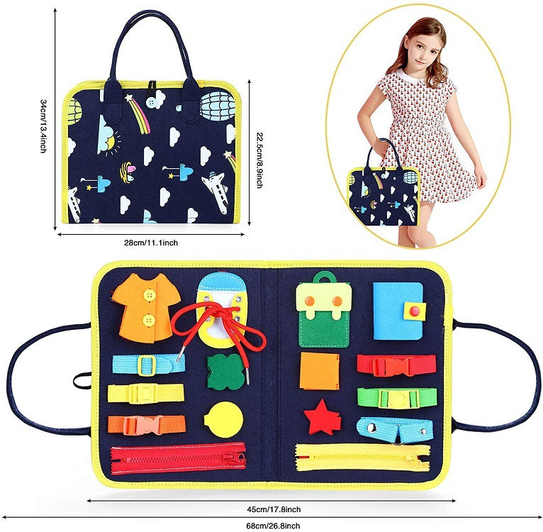 New Busy Book Children's Busy Board Dressing And Buttoning Learning Baby Early Education Preschool Sensory Learning Toy - L&M LIFE PRODUCTS