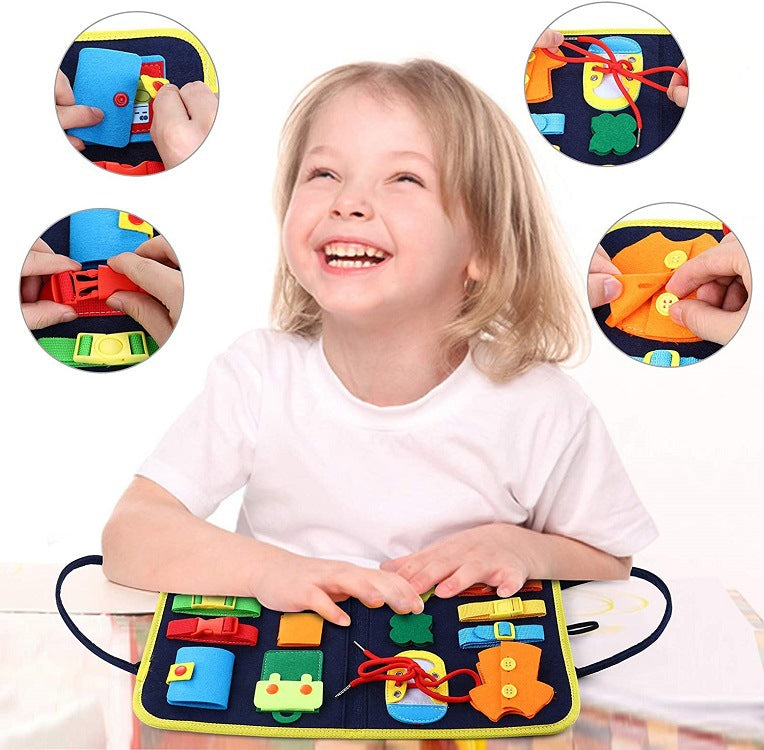 New Busy Book Children's Busy Board Dressing And Buttoning Learning Baby Early Education Preschool Sensory Learning Toy - L&M LIFE PRODUCTS