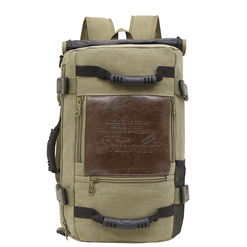 Men Canvas Backpack Huge Travel School Shoulder Computer Backpack Functional Versatile Bags Multifunctional Laptop Bag - L&M LIFE PRODUCTS