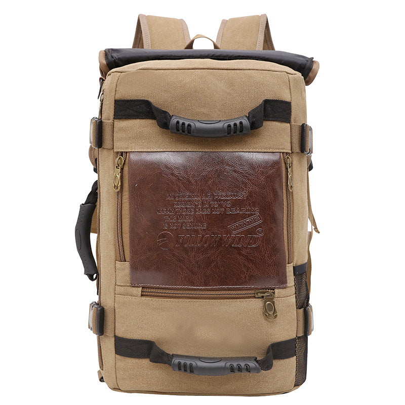 Men Canvas Backpack Huge Travel School Shoulder Computer Backpack Functional Versatile Bags Multifunctional Laptop Bag - L&M LIFE PRODUCTS