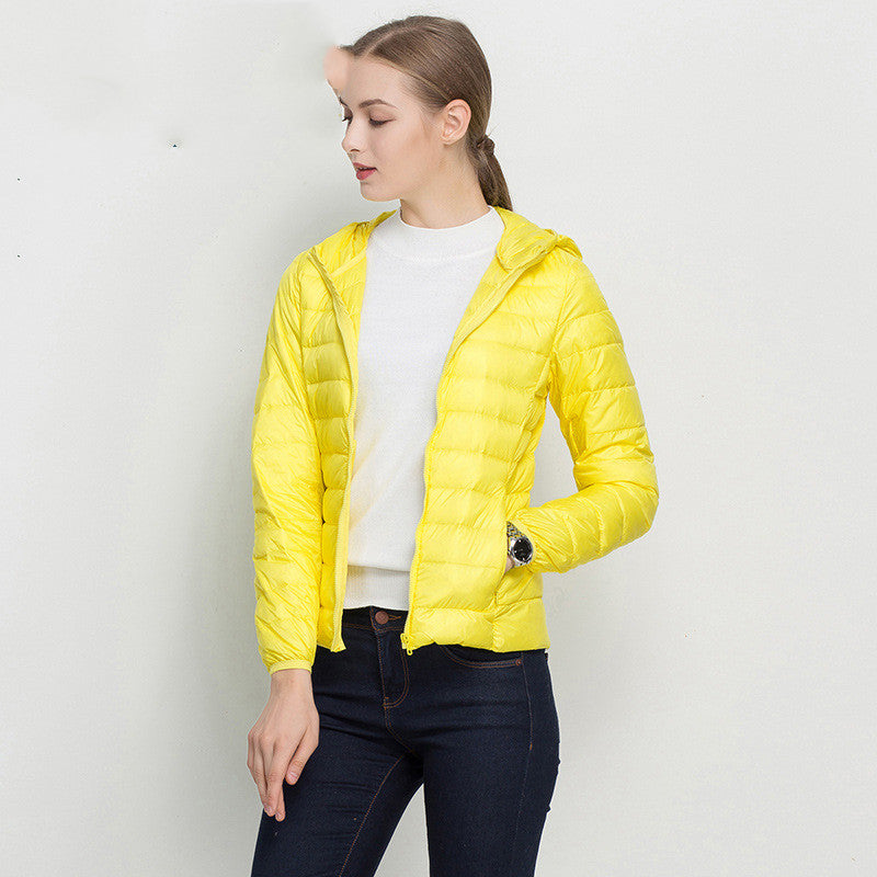Lightweight Down Jacket Women Short Hooded Super Lightweight - L&M LIFE PRODUCTS