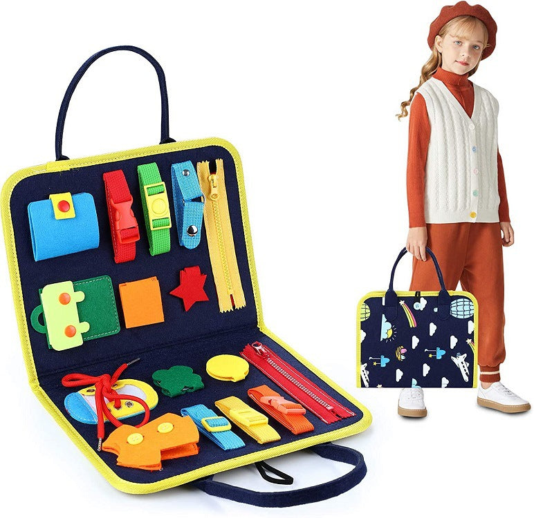New Busy Book Children's Busy Board Dressing And Buttoning Learning Baby Early Education Preschool Sensory Learning Toy - L&M LIFE PRODUCTS