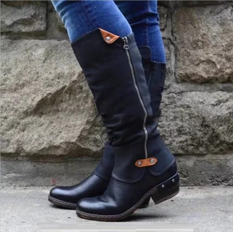 Winter Women's Casual Women's Leather Boots Side Zipper Martin Boots