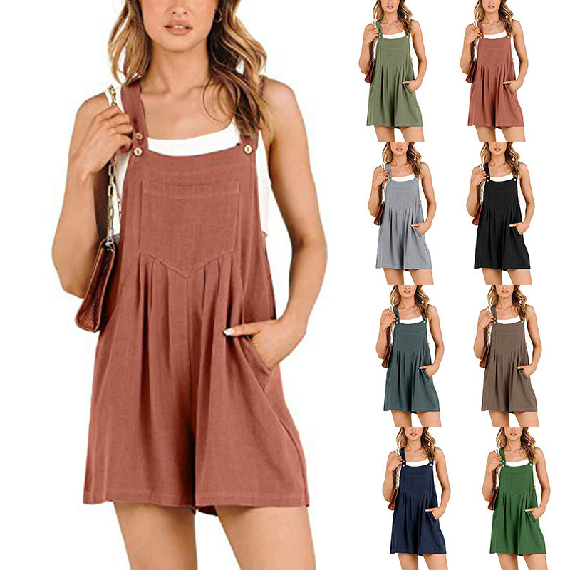 Laura Maritza Designs  Short Overalls Summer Casual Adjustable Strap Loose Short Bib Overalls Jumpsuit Rompers