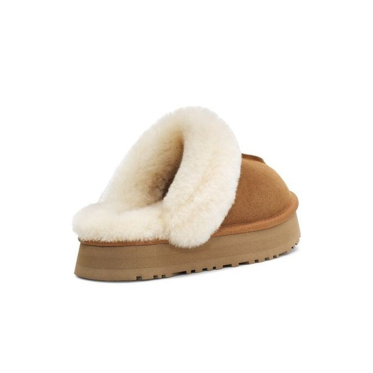 Furry Slippers With Thick-soled Snow Toe Caps And Non-slip