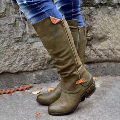 Winter Women's Casual Women's Leather Boots Side Zipper Martin Boots