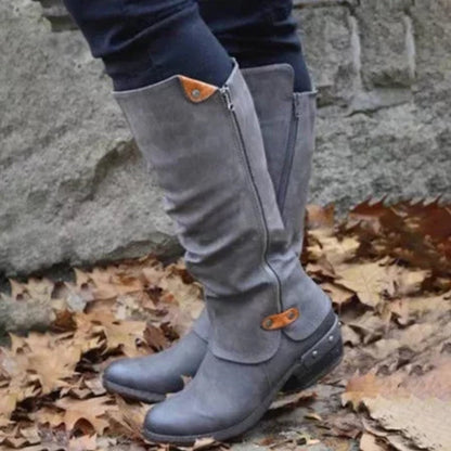 Winter Women's Casual Women's Leather Boots Side Zipper Martin Boots