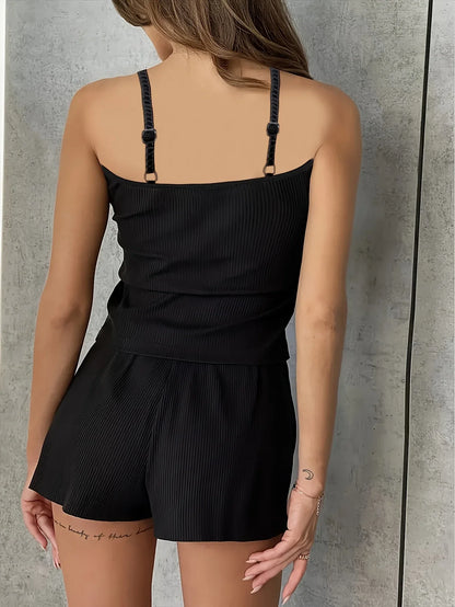 Laura Maritza Pajama Set Women Lace Patchwork V-Neck Sleepwear Sexy Cami Top Printed Shorts Soft Pyjamas Loungewear 2psc Sets