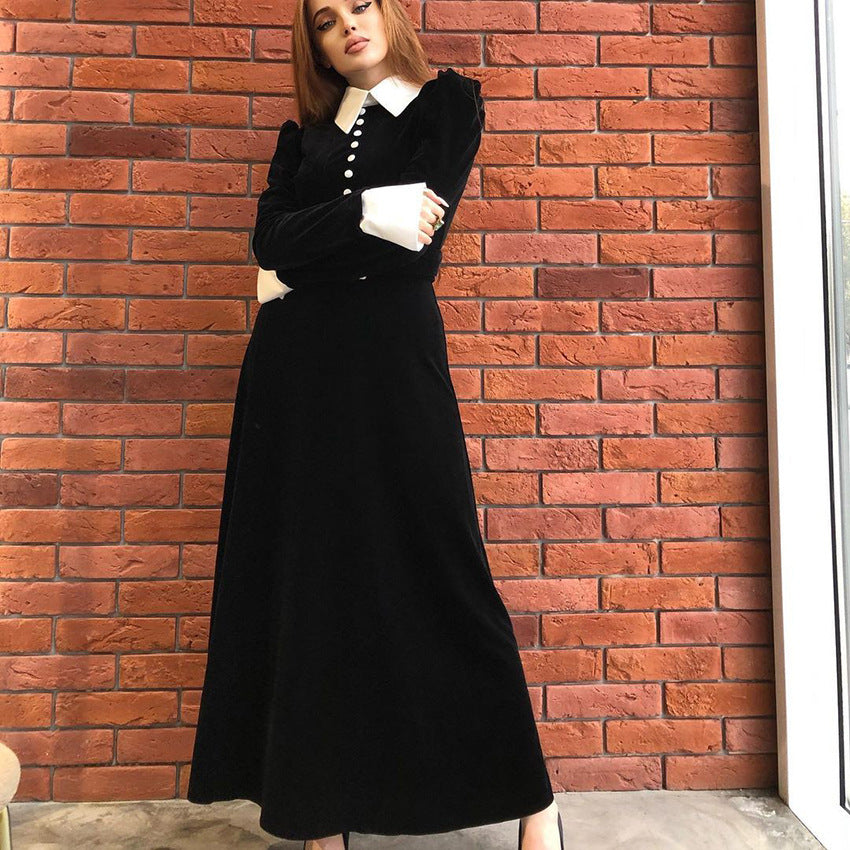 Women's High-waist Temperament Elegant Shirt Puff Sleeve Dress - L&M LIFE PRODUCTS