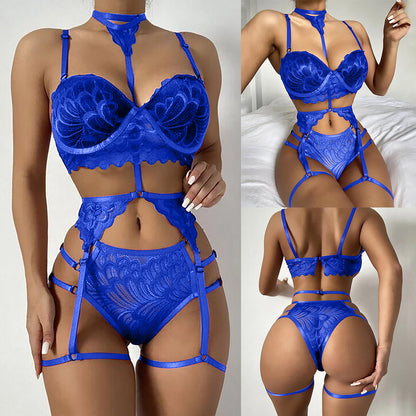 Ladies Sexy Suspenders Sequined Silver Silk Nightdress Sexy Lingerie - L&M LIFE PRODUCTS