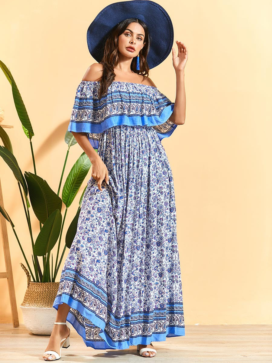 One-shoulder Short-sleeved Travel Dress - L&M LIFE PRODUCTS