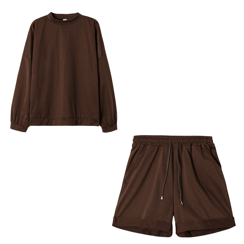 Two-Piece Suit Of Round Neck Top And Loose Shorts - L&M LIFE PRODUCTS