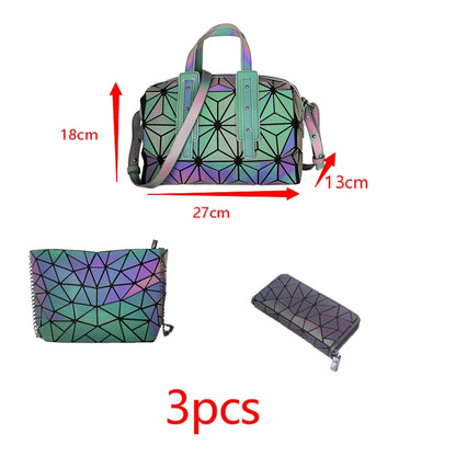 Luminous Makeup Bag Lattice Design Geometric Bag - L&M LIFE PRODUCTS