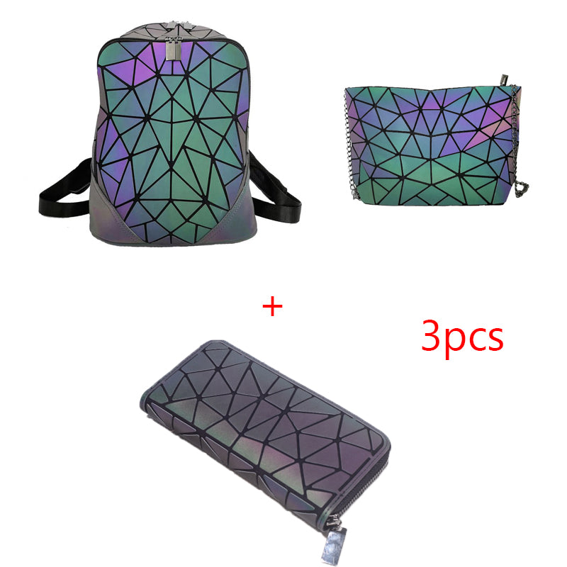 Luminous Makeup Bag Lattice Design Geometric Bag - L&M LIFE PRODUCTS