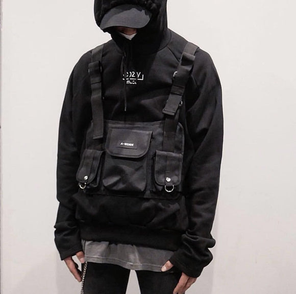 Wild INS net red with the function KANYE WEST upper body tactical eat chicken multi-pocket vest pocket chest bag - L&M LIFE PRODUCTS