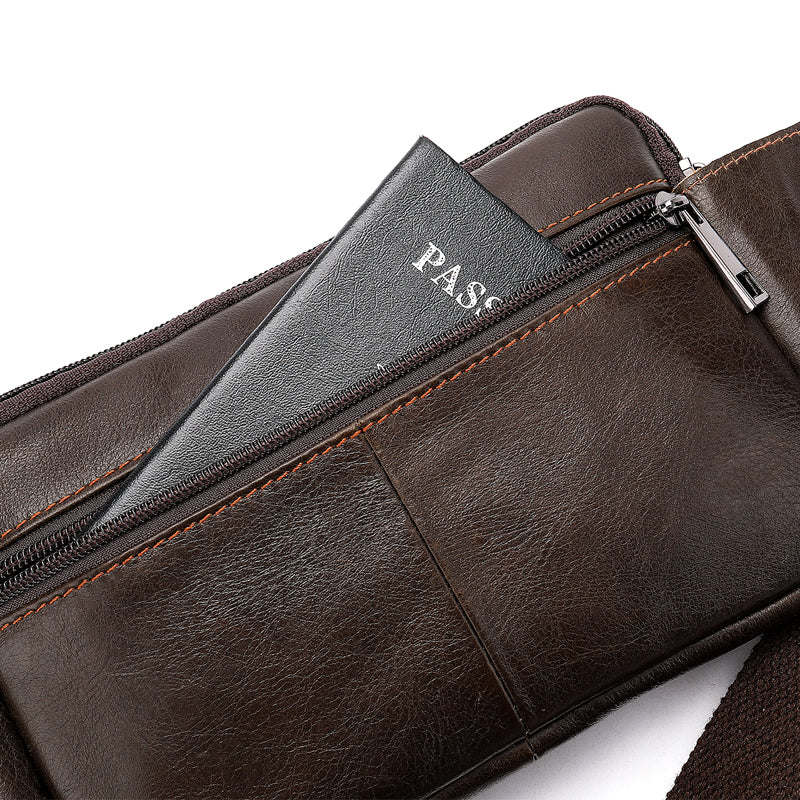 Leather Men's head leather waist bag - L&M LIFE PRODUCTS