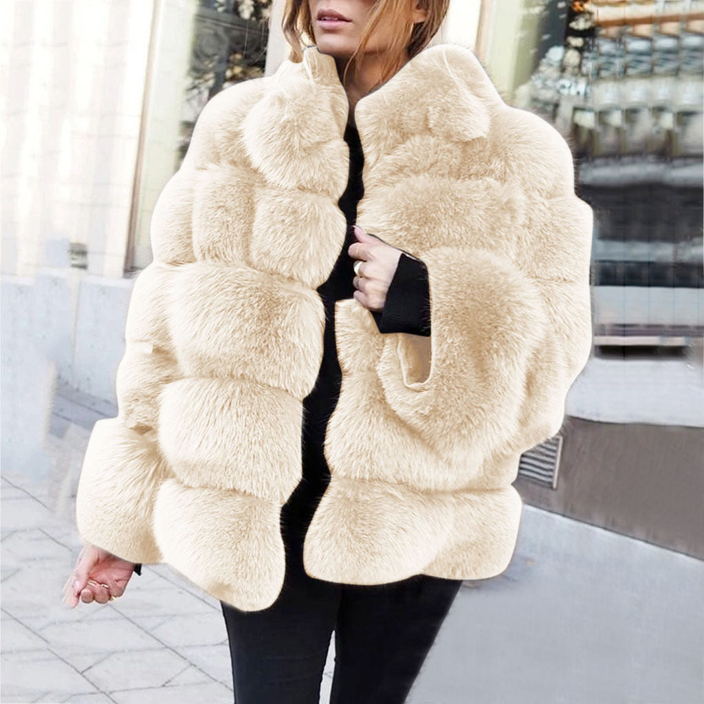 Faux fur stitching women's jacket - L&M LIFE PRODUCTS