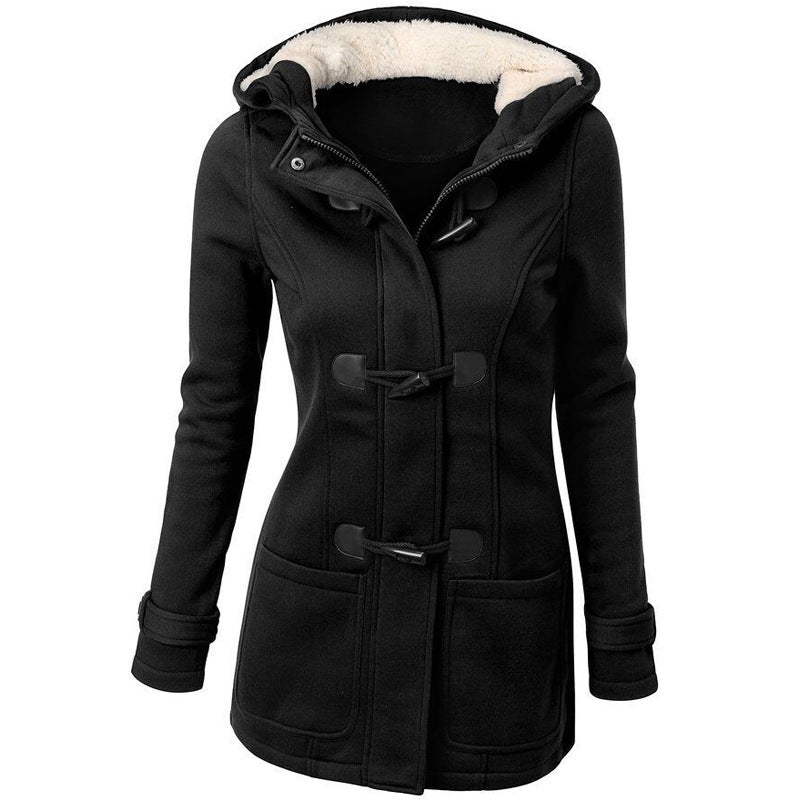 2023 warm winter fur collar jackets women new horn button Long down coat women parka Plus Size female parka hoodies Women - L&M LIFE PRODUCTS