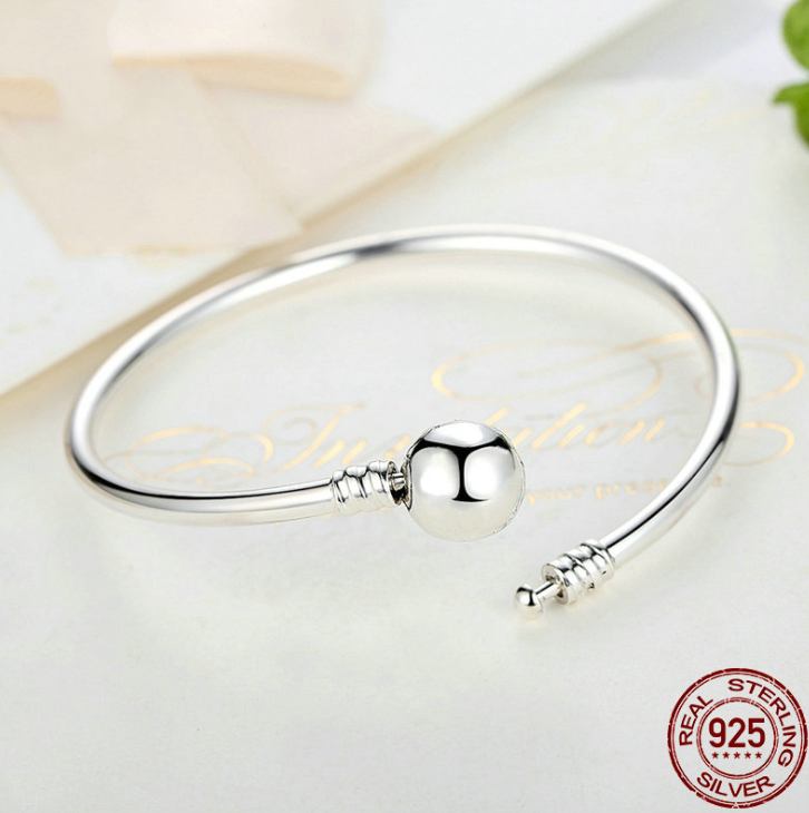 925 sterling silver fashion bracelet simple snake bone bracelet DIY sterling silver beads sterling silver bracelet personality accessories - L&M LIFE PRODUCTS