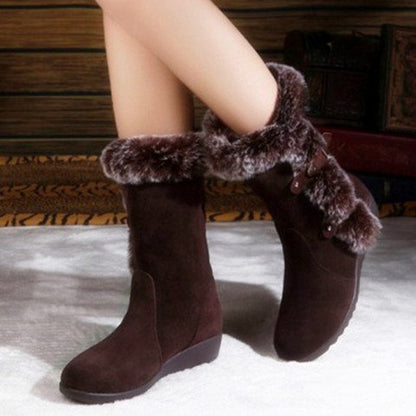 Snow Boots Mid-calf Faux Fur Plush Winter Women Boots - L&M LIFE PRODUCTS