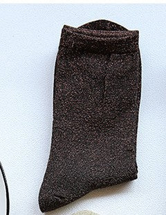 Lady Socks Shiny Edge Gold Silver Silk Lace - L&M LIFE PRODUCTS