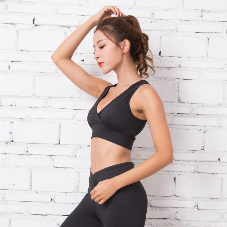 Women's quick-drying sports bra women's yoga clothing Shock-collecting V-neck sexy fitness sports underwear - L&M LIFE PRODUCTS