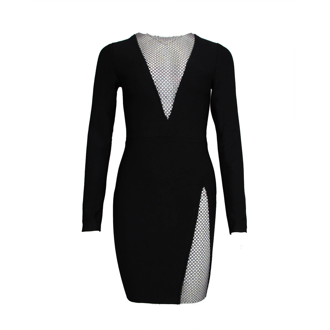 Sexy Net Diamond Ladies Party Long-sleeved Bandage Slim Dress - L&M LIFE PRODUCTS