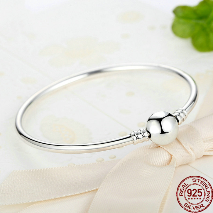 925 sterling silver fashion bracelet simple snake bone bracelet DIY sterling silver beads sterling silver bracelet personality accessories - L&M LIFE PRODUCTS