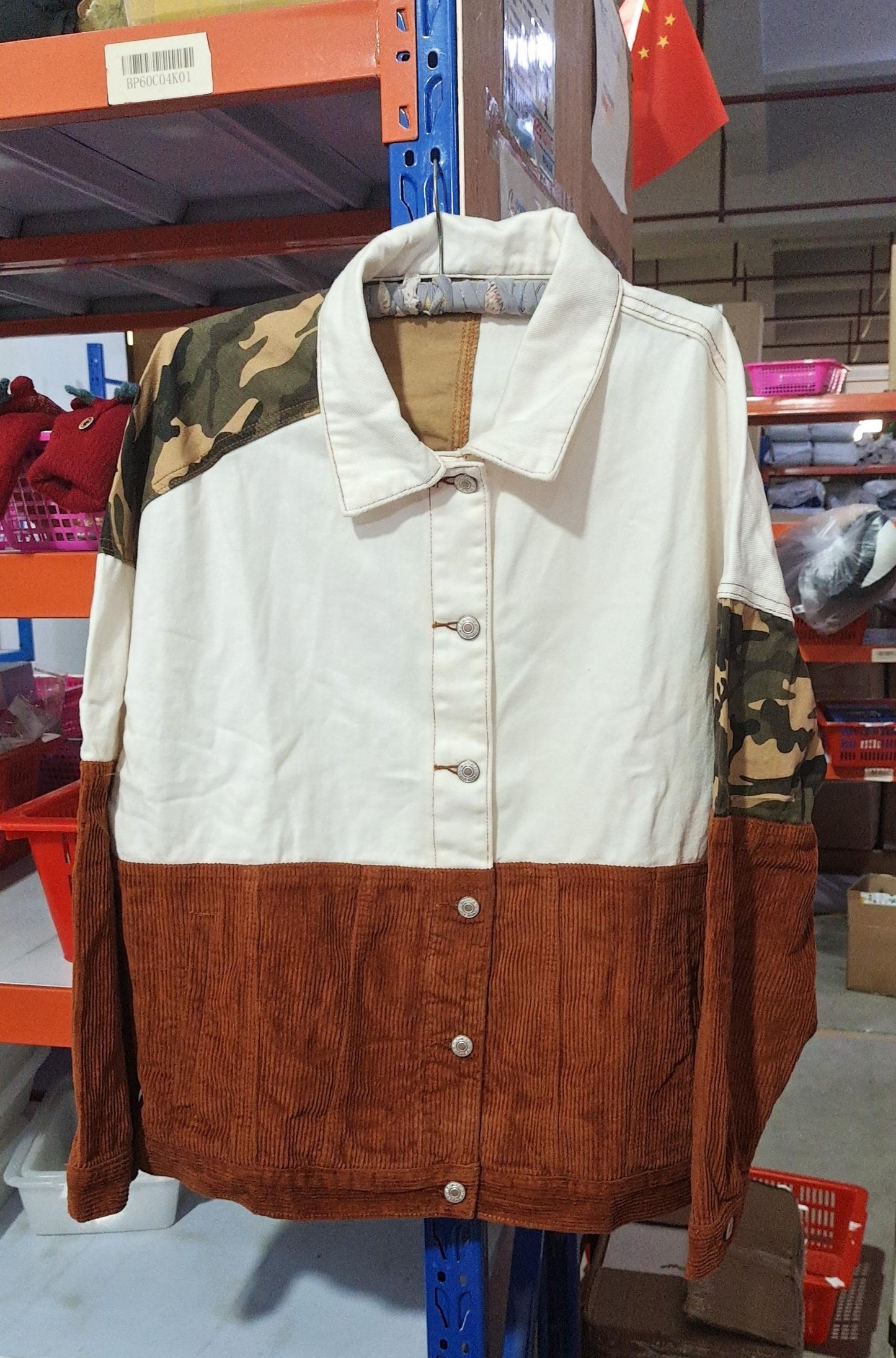 Lapel Retro Camouflage Corduroy Jacket - L&M LIFE PRODUCTS